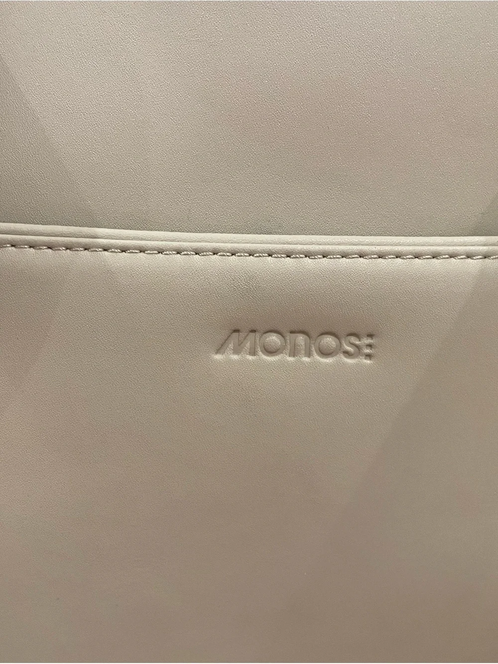 Monos Ivory Vegan Leather Metro Tote Bag